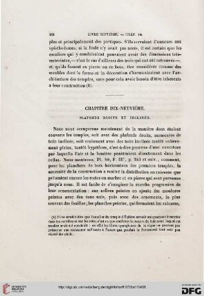 Chapitre dix-neuvième. Plafonds droits et inclinés