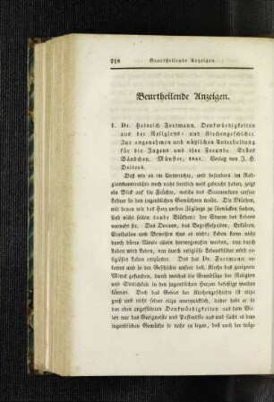 Beurtheilende Anzeigen
