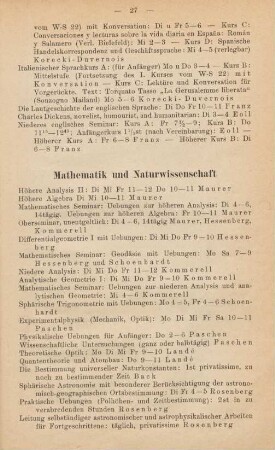 27-29, Mathematik und Naturwissenschaften