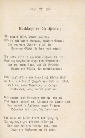 Rückkehr in die Heimath.