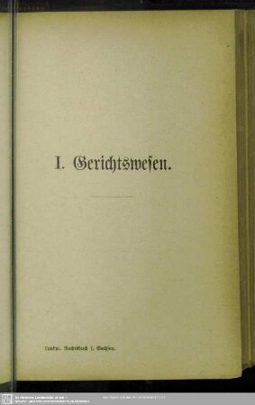I. Gerichtswesen