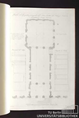 Pianta del prospetto principale delle atrio, e cortile del Palazzo Cornaro e architettura di Jacopo Sansovino