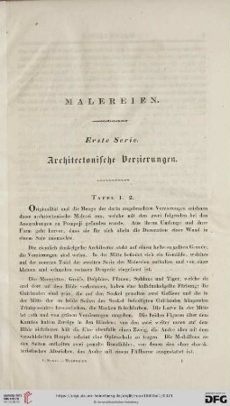 Malereien. Erste Serie: Architectonische Verzierungen