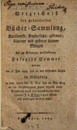 Verzeichniss .... 1829, Jan.