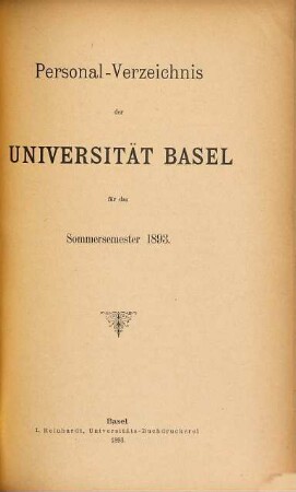 Personal-Verzeichnis der Behörden, Lehrer, Studierenden, akademischen Sammlungen, Anstalten, Kliniken und Seminare. 1893, SS