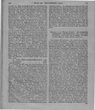 Bondi, E.: Die medizinische Wissenschafts- und Studienlehre. Für angehende Mediziner. Berlin: Maurer 1818