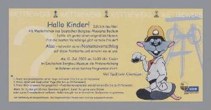 Namensvorschläge für das neue Maskottchen des Deutschen Bergbau-Museums Bochum