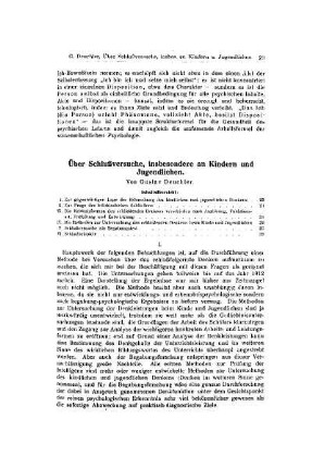 Über Schlußversuche, insbesondere an Kindern und Jugendlichen
