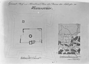 Paulucci-Album-Estland — Grund-Riss und Situations-Plan der Ruine des Schlosses zu WEISENSTEIN, Folio Seite 10