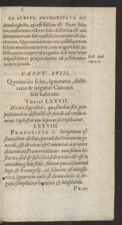 Caput XVIII. Quomodo fides, ignoratio, dubitatio & negatio Canonis sele habeant.
