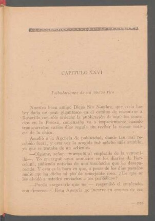 Capítulo XXVI - Tribulaciones de un nuevo rico
