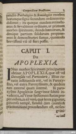 Caput I. De Apoplexia