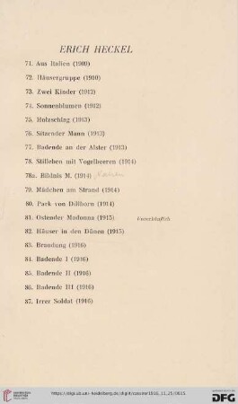 Erich Heckel (Nr. 71-100)