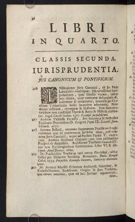 52-81, Classis Secunda. Iurisprudentia - Classis Tertia. Medicina et Historia Naturalis