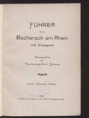 Führer durch Bacharach am Rhein und Umgebung