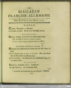 Nro. XLVII. le XIX. Mars. 1778