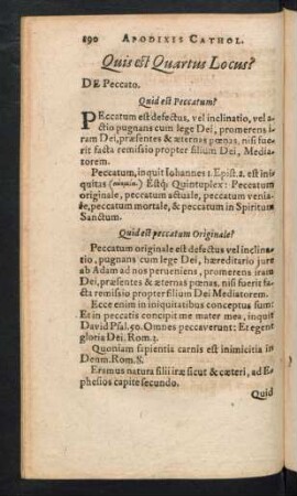 [De Peccato. Von der Sünde.]