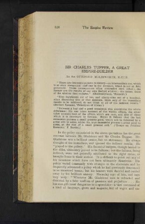 Sir Charles Tupper, A Great Empire-Builder.