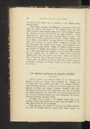 52. Amicus certus in re incerta cernitur. Eine Chrie.