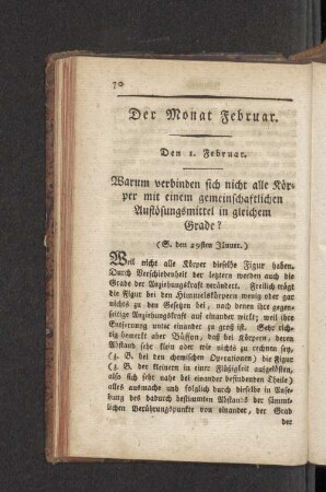 Der Monat Februar.