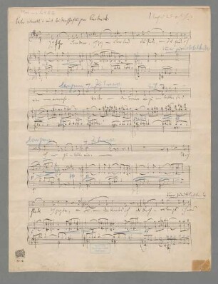 Zwei Lieder aus dem Spanischen Liederbuch - BSB Mus.ms. 6582 : Ach, wie lang die Seele schlummert.- Ich fuhr über Meer ; [Gesang mit Klavier] ; [19. Dezember bzw. 31. Oktober 1889]