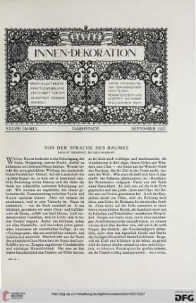 38: Von der Sprache des Raumes : Raum ist seelenhaft, die Seele raumhaft