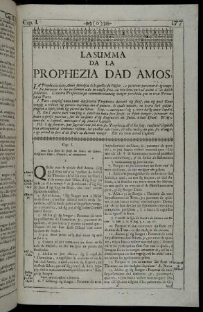 La Summa Da La Prophezia Dad Amos.