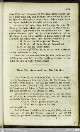 Vom Silicium und der Kieselerde