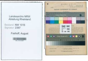 Entnazifizierung August Freihoff , geb. 27.08.1899 (Landwirt)
