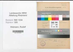 Entnazifizierung Rudolf Weimann , geb. 00.00.0000 (Oberst)
