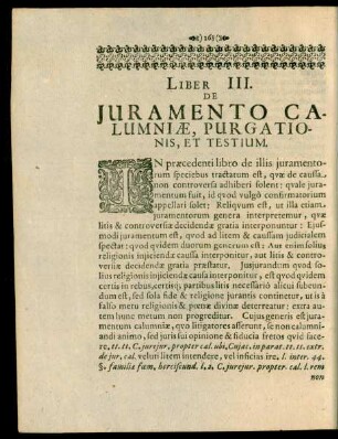 Liber III. De Iuramento Calumniae, Purgationis, Et Testium.