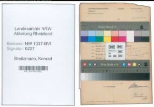 Entnazifizierung Konrad Breitzmann , geb. 08.09.1902 (Angestellter)