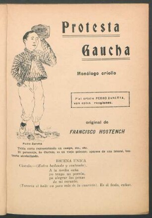 Protesta gaucha : Monólogo criollo