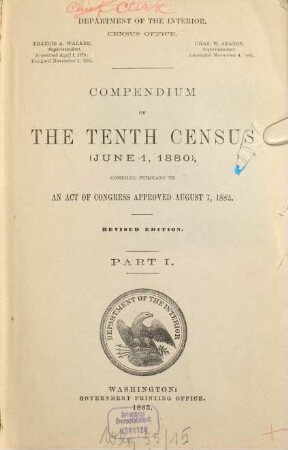Compendium of the ... census. 10,1. 1880 (1885), 1. Juni = Rev. ed.