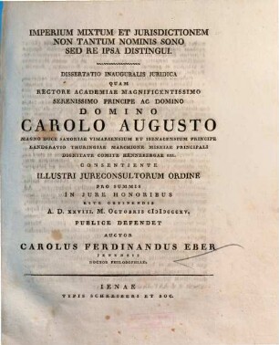 Imperium mixtum et jurisdictionem non tantum nominis sono sed re ipsa distingui