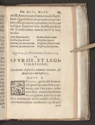 Qvinta, Et Postrema Pars Est, De Spvriis, Et [...]
