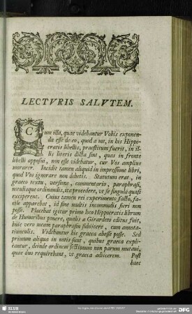 Lecturis Salutem
