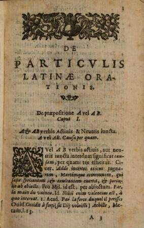De particulis latinae Orationis