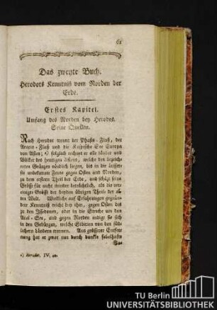 Das zweyte Buch. Herodots Kenntniß vom Norden der Erde.