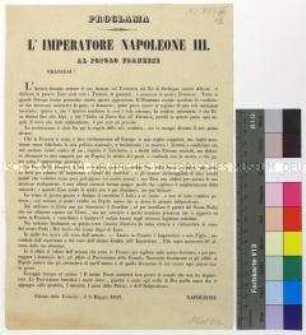 Proklamation von Napoleon III. König von Frankreich ( in italienischer Sprache)