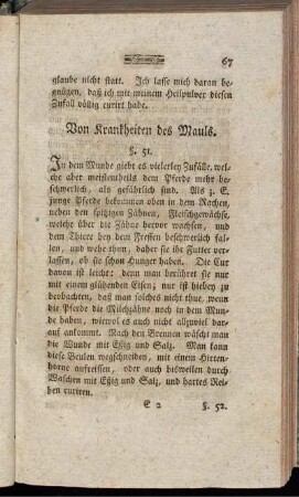 Von Krankheiten des Mauls.