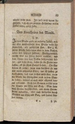 Von Krankheiten des Mauls.