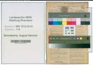 Entnazifizierung August Heinrich Bonnekamp , geb. 27.09.1900 (Justizangestellter)