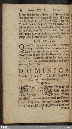 Dominica XXI. Post Trinitatis, Evangelium Johan. 4. Capite