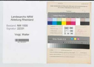 Entnazifizierung Walter Voigt, geb. 10.06.1896 (Sachbearbeiter)