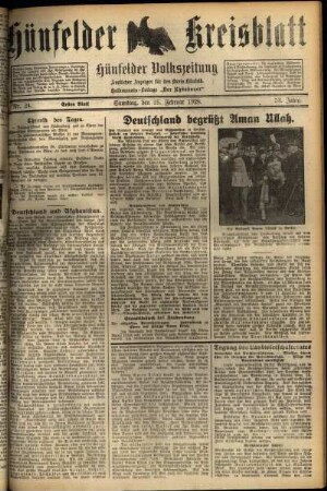 Erste Ausgabe vom Samstag, den 25. Februar 1928.