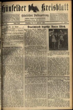 Erste Ausgabe vom Samstag, den 25. Februar 1928.