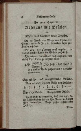 Drittels Kapitel. Rechnung mit Brüchen.