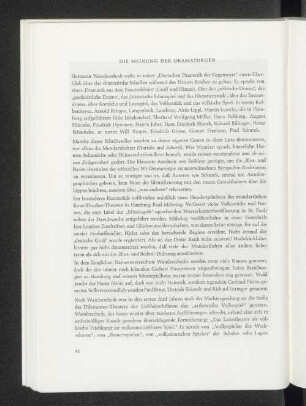 DIE MEINUNG DER DRAMATURGEN