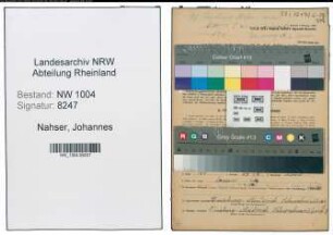 Entnazifizierung Johannes Nahser , geb. 01.04.1888 (Bahnsekretaer)